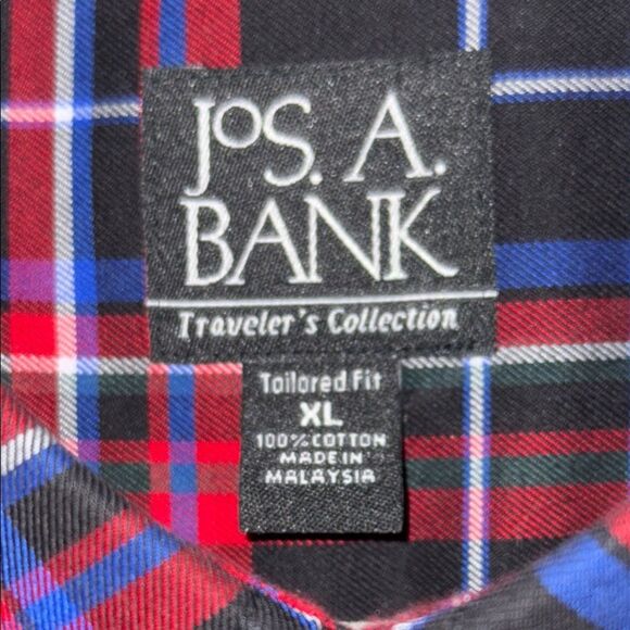 Jos. A. Bank Red and Blue Casual Button Down Shirt - Picture 2 of 10
